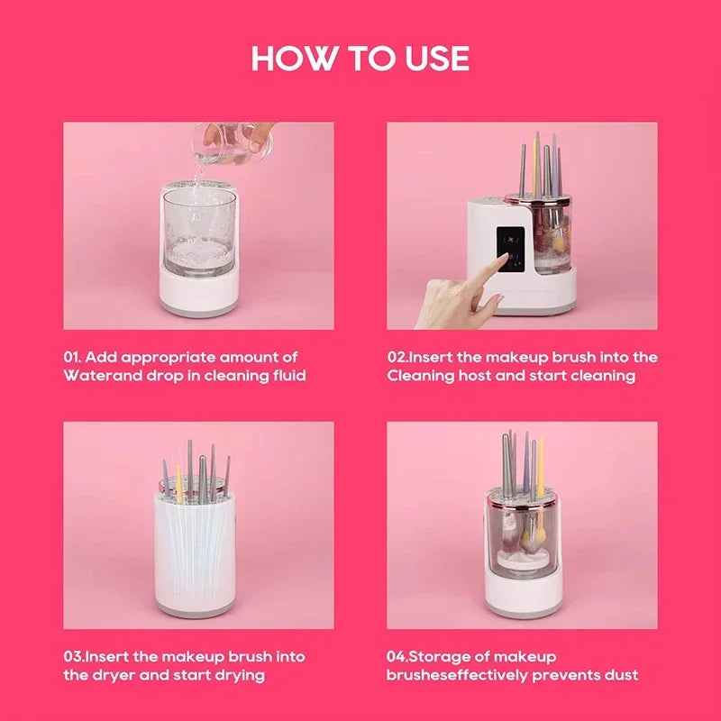 Electric Makeup Brush Cleaner – Clean & Dry in Seconds