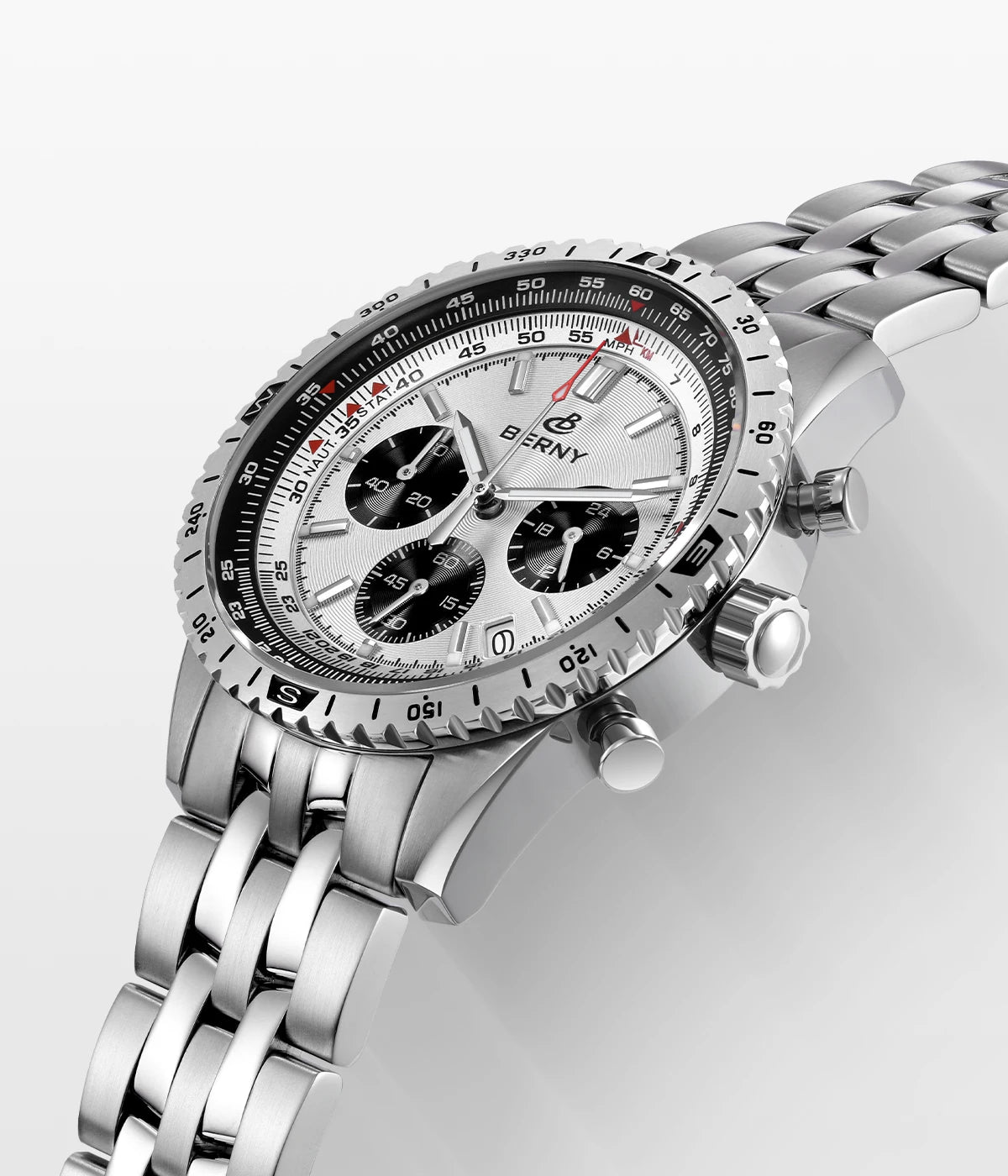 BERNY Chronograph Watches for Men Aviation Pilot - 2845M