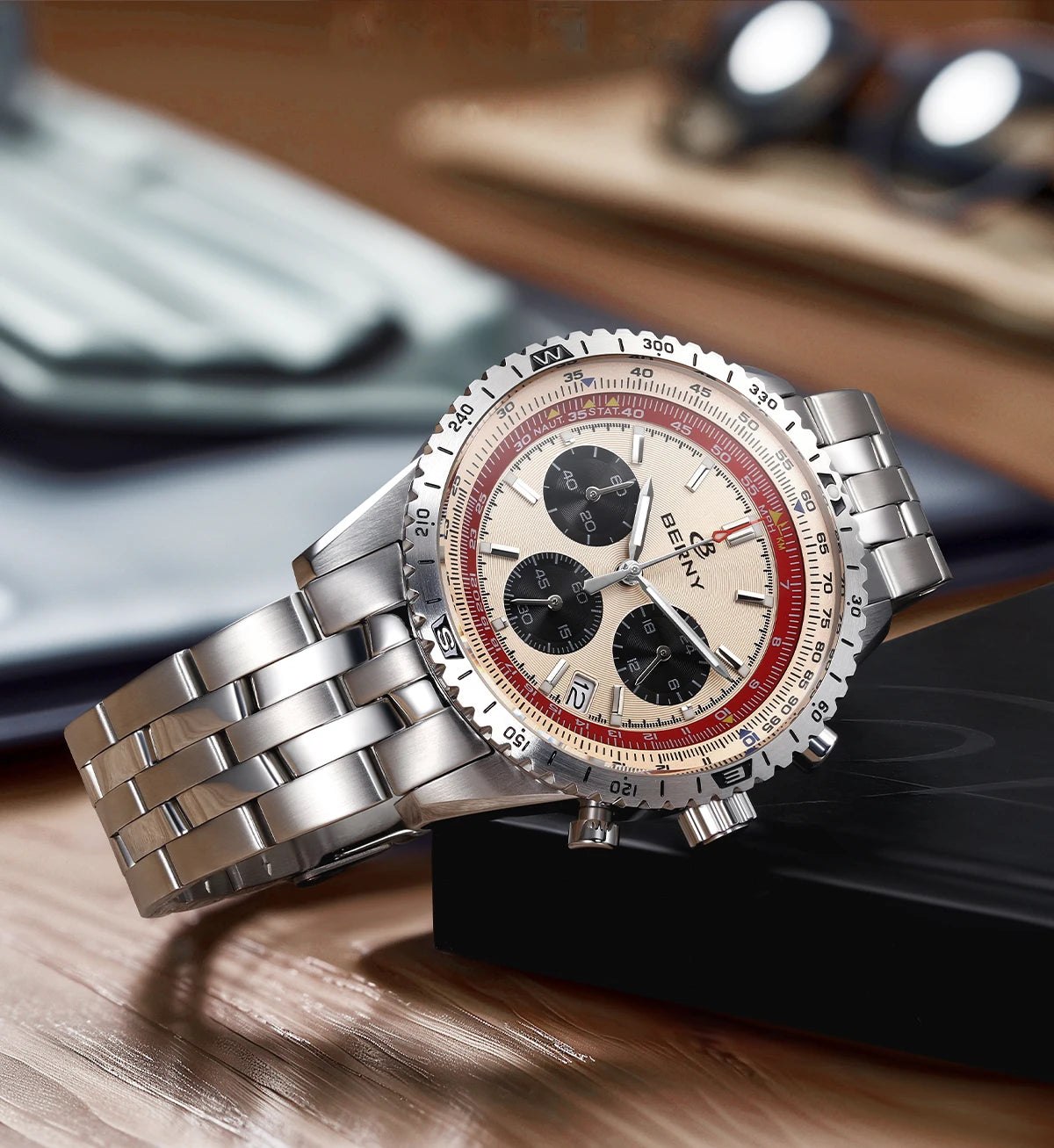 BERNY Chronograph Watches for Men Aviation Pilot - 2845M