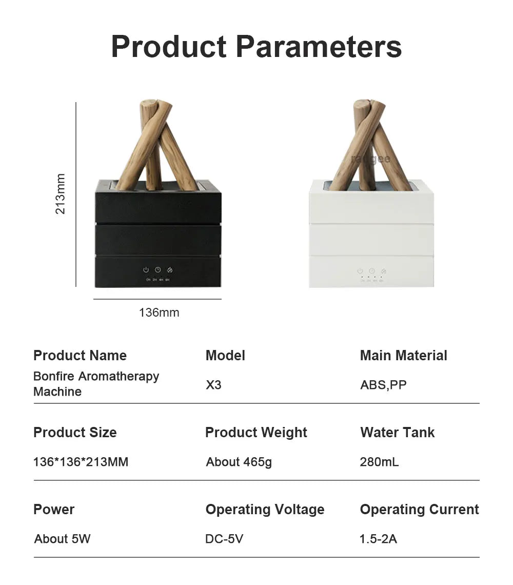 Cooskr Air Humidifier Flame Essential Oil Diffuser