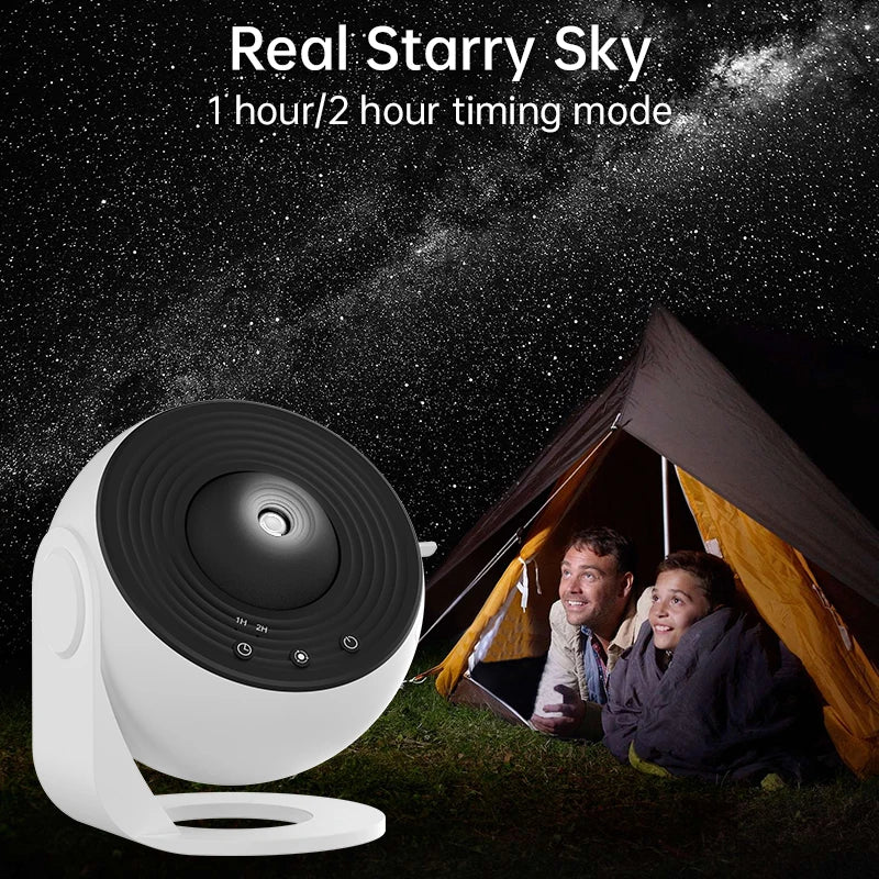 Galaxy Star Projector – 360° Rotating Night Light for Bedroom & Gifts