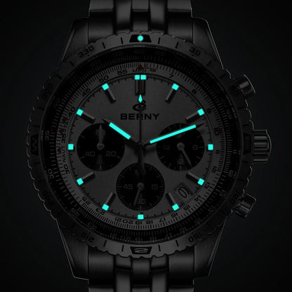 BERNY Chronograph Watches for Men Aviation Pilot - 2845M