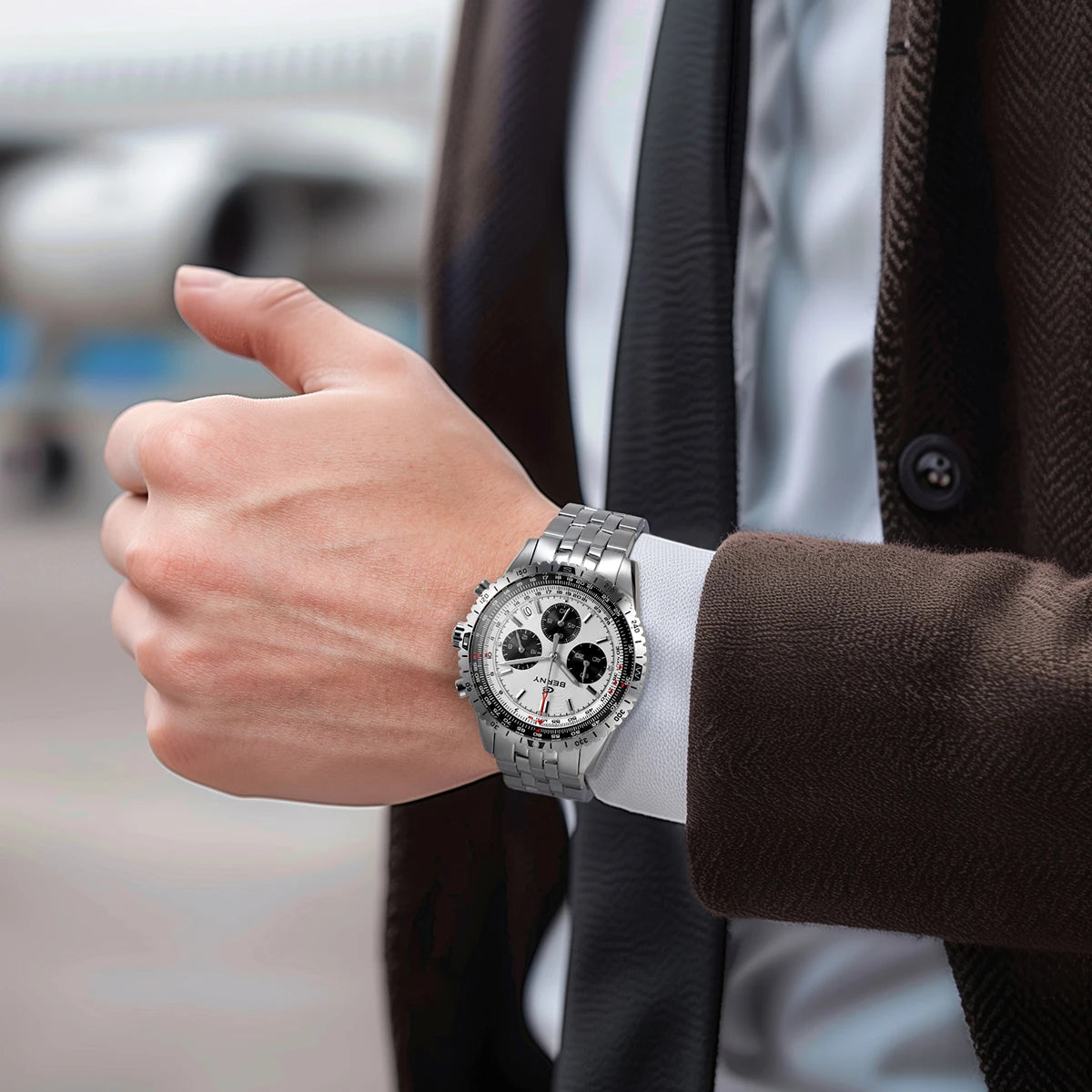 BERNY Chronograph Watches for Men Aviation Pilot - 2845M