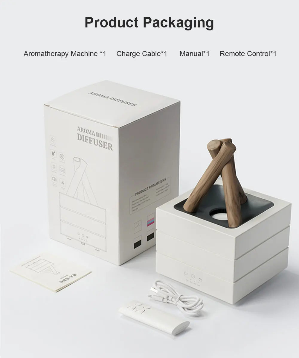 Cooskr Air Humidifier Flame Essential Oil Diffuser