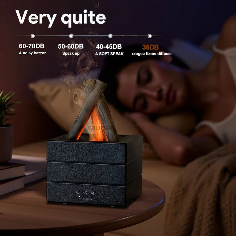 Cooskr Air Humidifier Flame Essential Oil Diffuser