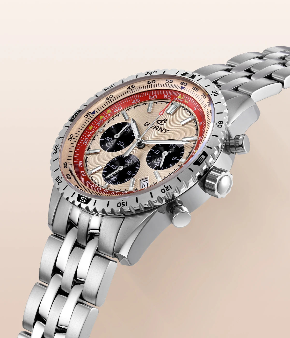 BERNY Chronograph Watches for Men Aviation Pilot - 2845M